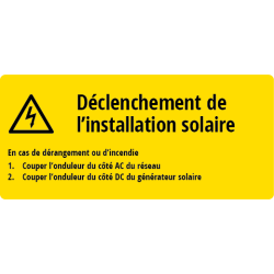 Déclenchement installation solaire