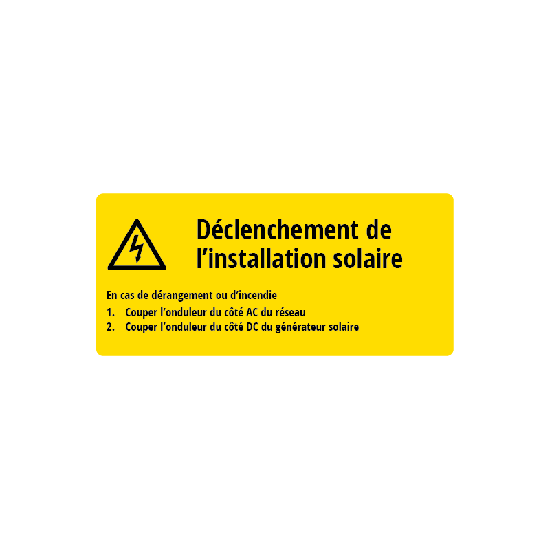 Déclenchement installation solaire